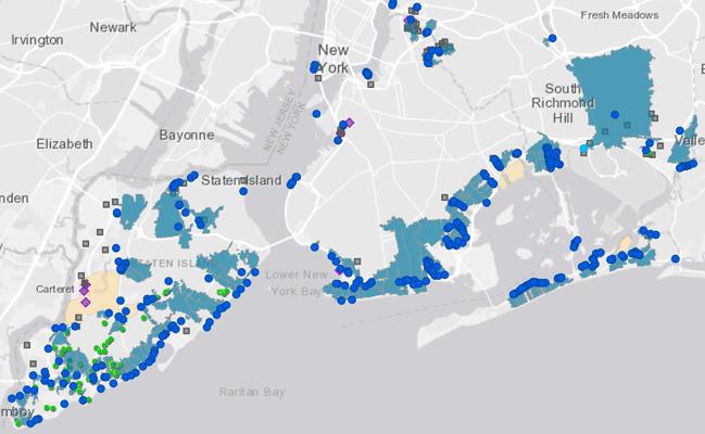 Location of Municipal Separate Storm Sewer Systems (MS4) in New York City. Graphic: Courtesy of NYC Department of Environmental Protection